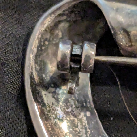 Large Vintage Solid Sterling Silver Marcasite Art Deco Heart Brooch - Picture 11 of 13